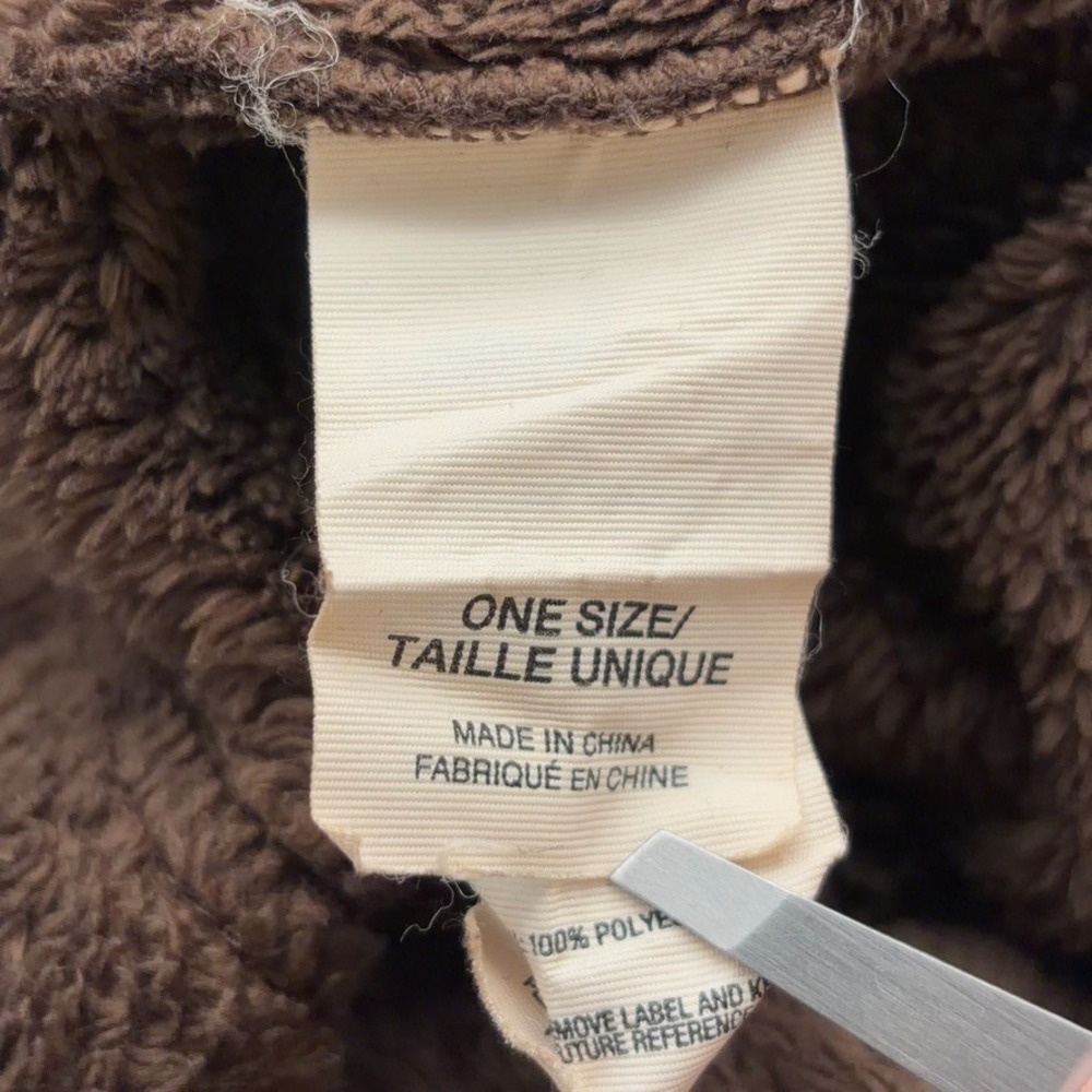 The North Face Beanie Womens OS Brown High Pile Fleece Winter Gorpcore - Picture 9 of 10